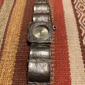 Silpada Silver Hammered Link Bracelet Watch